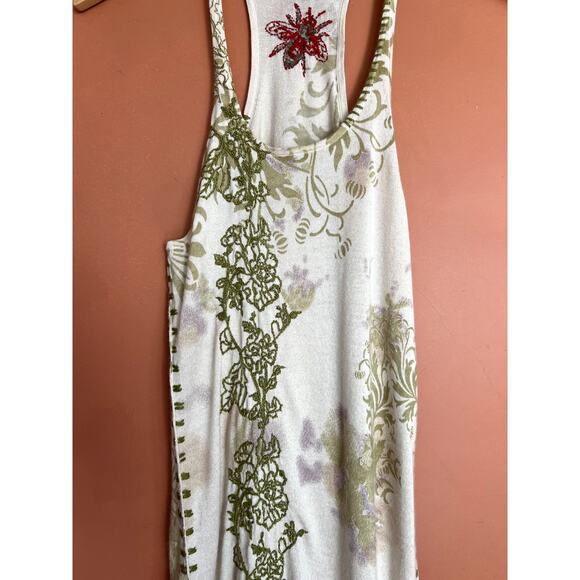 Y2K Vintage Embroidered Stitch Floral Bee Tunic Top by Till The End - Sz Small - Picture 2 of 8